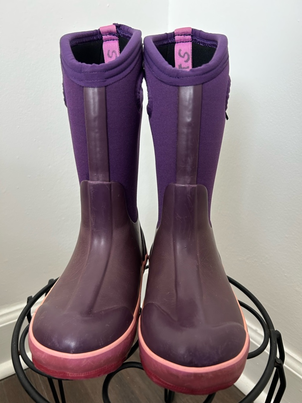 Bogs Girls Kids Size 11 Purple Pink Insulated Waterproof Snow Rain Boots - Picture 4 of 10